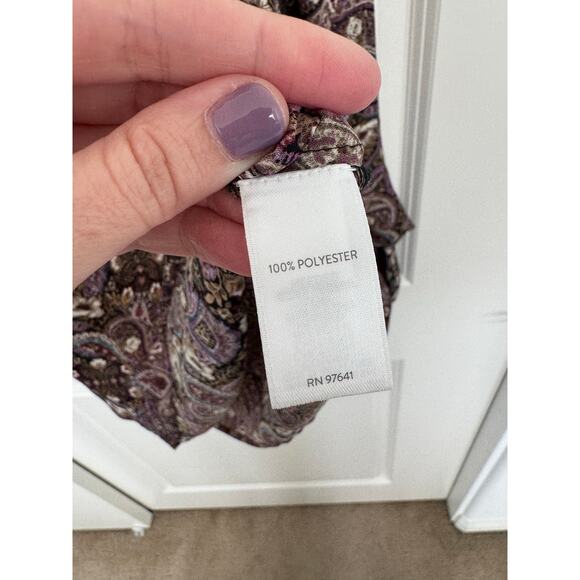 NWT J. Jill Paisley Ruffle Sleeve Blouse Small - Picture 4 of 6